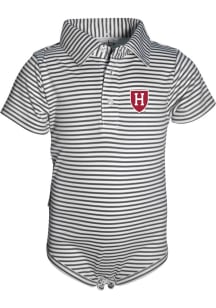 Harvard Crimson Baby Charcoal Carson Short Sleeve One Piece Polo