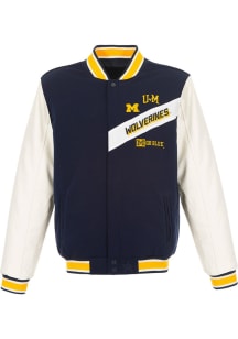 Mens Michigan Wolverines Reversible Two-Tone Heavyweight Jacket - Navy Blue