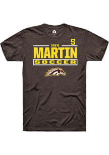 Drew Martin Western Michigan Broncos Brown NIL Stacked Box Short Sleeve Player T Shirt