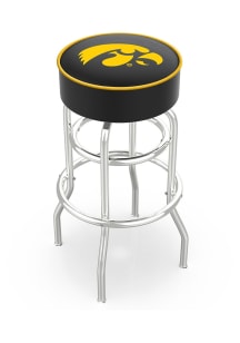 Iowa Hawkeyes Double-Ring Swivel Pub Stool - Black