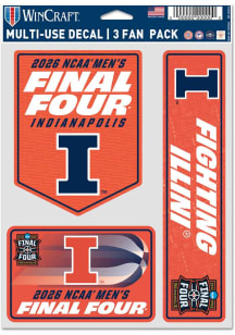 Illinois Fighting Illini 3Pk 2026 NCAA Final Four Bound Auto Decal - Black