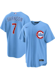 Dansby Swanson Chicago Cubs Mens Replica Alternative Jersey - Light Blue