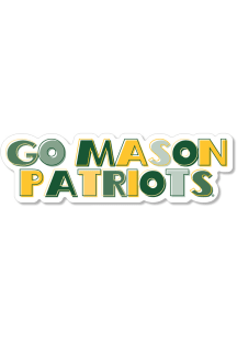 George Mason University 2in Stacked Block Text Dizzler Stickers - Green