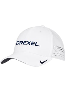 Nike Drexel Dragons Mens White Sideline Aero Flex Hat