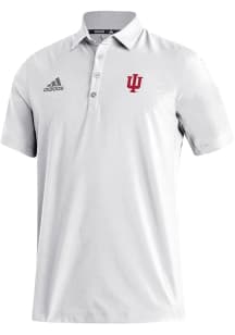 Adidas Indiana Hoosiers Mens White Heat Seal Stadium Coaches Short Sleeve Polo