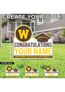 Western Michigan Broncos Personalized Congratulations Grad Yard Sign - White