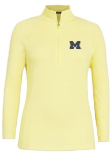 Turtleson Michigan Wolverines Womens Yellow Avery Qtr Zip Pullover