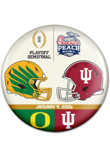 Indiana Hoosiers vs Oregon 2026 Peach Bowl Dueling Button - Red