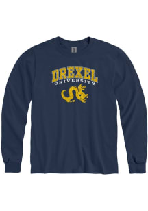Drexel Dragons Navy Blue Arch Mascot Long Sleeve T Shirt