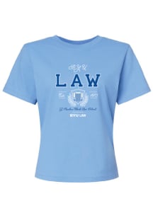 Summit Sportswear BYU Cougars Womens Light Blue Midlength Short Sleeve T-Shirt