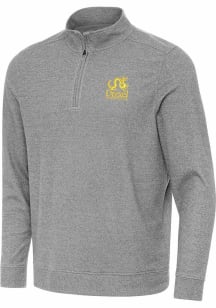 Antigua Drexel Dragons Mens Grey Academic Dragon Subtle Long Sleeve Qtr Zip Pullover