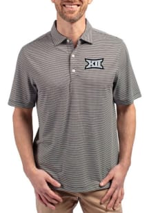 Cutter and Buck Big 12 Black Forge Double Stripe Big and Tall Polo