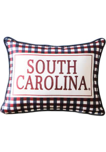 South Carolina Gamecocks Gingam Throw Pillow - Red