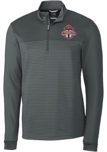 Cutter and Buck Toronto FC Mens Graphite Traverse Stripe Long Sleeve Qtr Zip Pullover