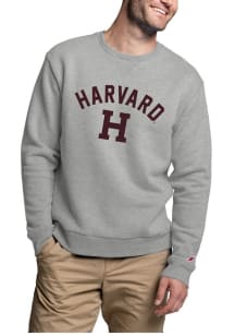 Harvard Crimson Mens Ash Arch Over H Long Sleeve Fashion Sweatshirt