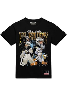 Pittsburgh Penguins Black Mitchell and Ness Fleury Collage Short Sleeve Fashion Player T Shirt
