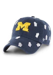 47 Michigan Wolverines Navy Blue Confetti Clean Up Womens Adjustable Hat