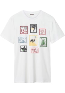 Wizard of Oz Womens White Stamp Graphic Short Sleeve T-Shirt