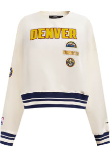 Pro Standard Denver Nuggets Womens White Retro Classics Crew Sweatshirt