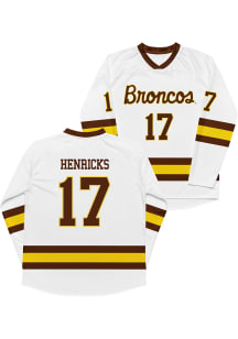 Campus Ink Ty Henricks Western Michigan Broncos Mens White NIL Hockey Jersey