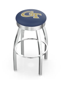 GA Tech Yellow Jackets 3 Ring Chrome Seat Pub Stool - Silver