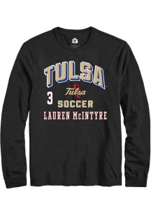 Lauren McIntyre Tulsa Golden Hurricane Black NIL Arch Logo Long Sleeve Player T Shirt