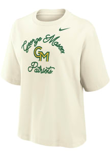 Nike George Mason University Womens Cream Boxy Short Sleeve T-Shirt