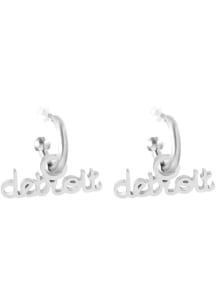 Detroit EB & Co Script Huggie Hoop Womens Earrings