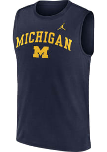 Nike Michigan Wolverines Mens Navy Blue Legend Arch Primetime Jordan Short Sleeve Tank Top