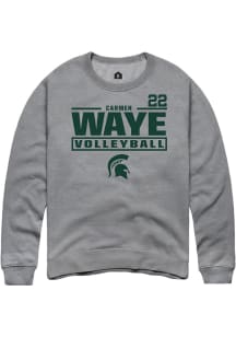 Carmen Waye Michigan State Spartans Mens Graphite NIL Stacked Box Player Crew
