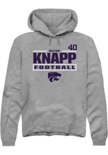 Dalton Knapp K-State Wildcats Mens Graphite Football NIL Stacked Box Player Hood