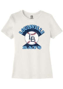 Summit Sportswear Louisville Bats Womens White Soft Arch Short Sleeve T-Shirt