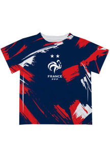 Vive La Fete France National Team Infant Paint Brush Short Sleeve T-Shirt Navy Blue