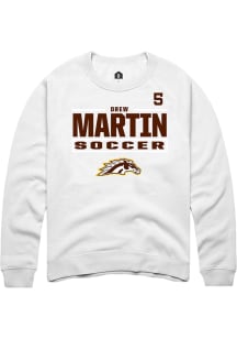 Drew Martin Western Michigan Broncos Mens White NIL Stacked Box Player Crew
