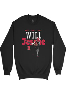 Will Jesske  Campus Ink Nebraska Cornhuskers Youth Black Illustrated Long Sleeve Crew Sweatshirt