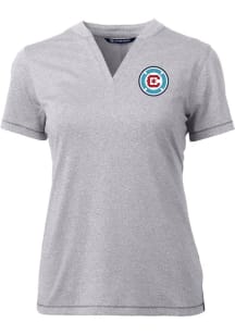 Cutter and Buck Chicago Fire Womens Grey Forge Short Sleeve T-Shirt