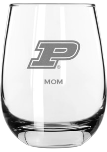 Purdue Boilermakers Mom 15oz Stemless Wine Glass - White