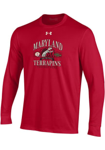 Under Armour Maryland Terrapins Red Football Homecoming 2025 Long Sleeve T Shirt