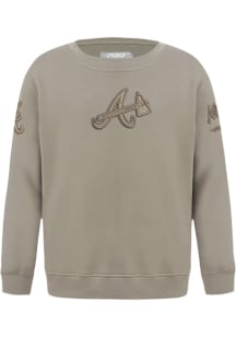 Pro Standard Atlanta Braves Toddler Tan Neutral Long Sleeve Crew Sweatshirt