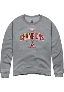 Summit Sportswear Central Michigan Chippewas Mens Grey MAC 2026 Gymnastics Champions Long Sleeve C..