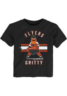 Gritty  Outer Stuff Philadelphia Flyers Toddler Black Gritty Life Short Sleeve T-Shirt