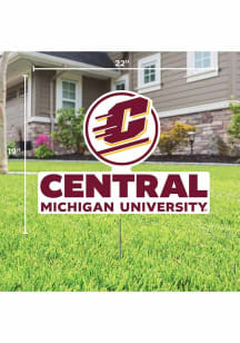 Central Michigan Chippewas Primary Yard Sign - White