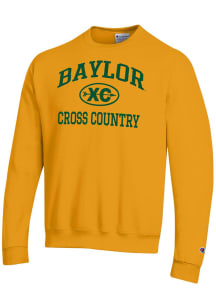 Champion Baylor Bears Mens Gold Cross Country Icon Powerblend Long Sleeve Crew Sweatshirt