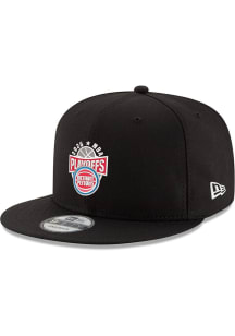 New Era Detroit Pistons Black 2026 Playoff Participant 9FIFTY Mens Snapback Hat