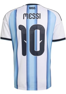 Lionel Messi Argentina National Team Mens Replica Soccer Messi Home Jersey - White