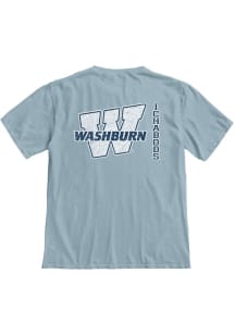 Blue 84 Washburn Ichabods Navy Blue Front Back Overdyed Short Sleeve T Shirt