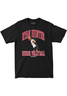 Ryan Hunter Nebraska Cornhuskers Black Black Tee Short Sleeve Fashion Player T Shirt
