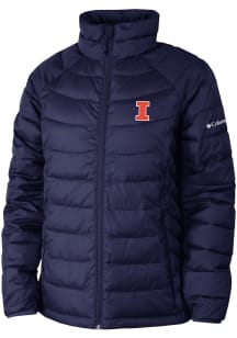 Columbia Illinois Fighting Illini Womens Navy Blue Powder Lite Heavy Weight Jacket