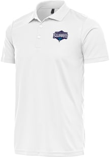 Antigua Greensboro Swarm Mens White Flex Short Sleeve Polo