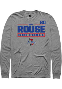 Elle Rouse Tulsa Golden Hurricane Graphite NIL Stacked Box Long Sleeve Player T Shirt